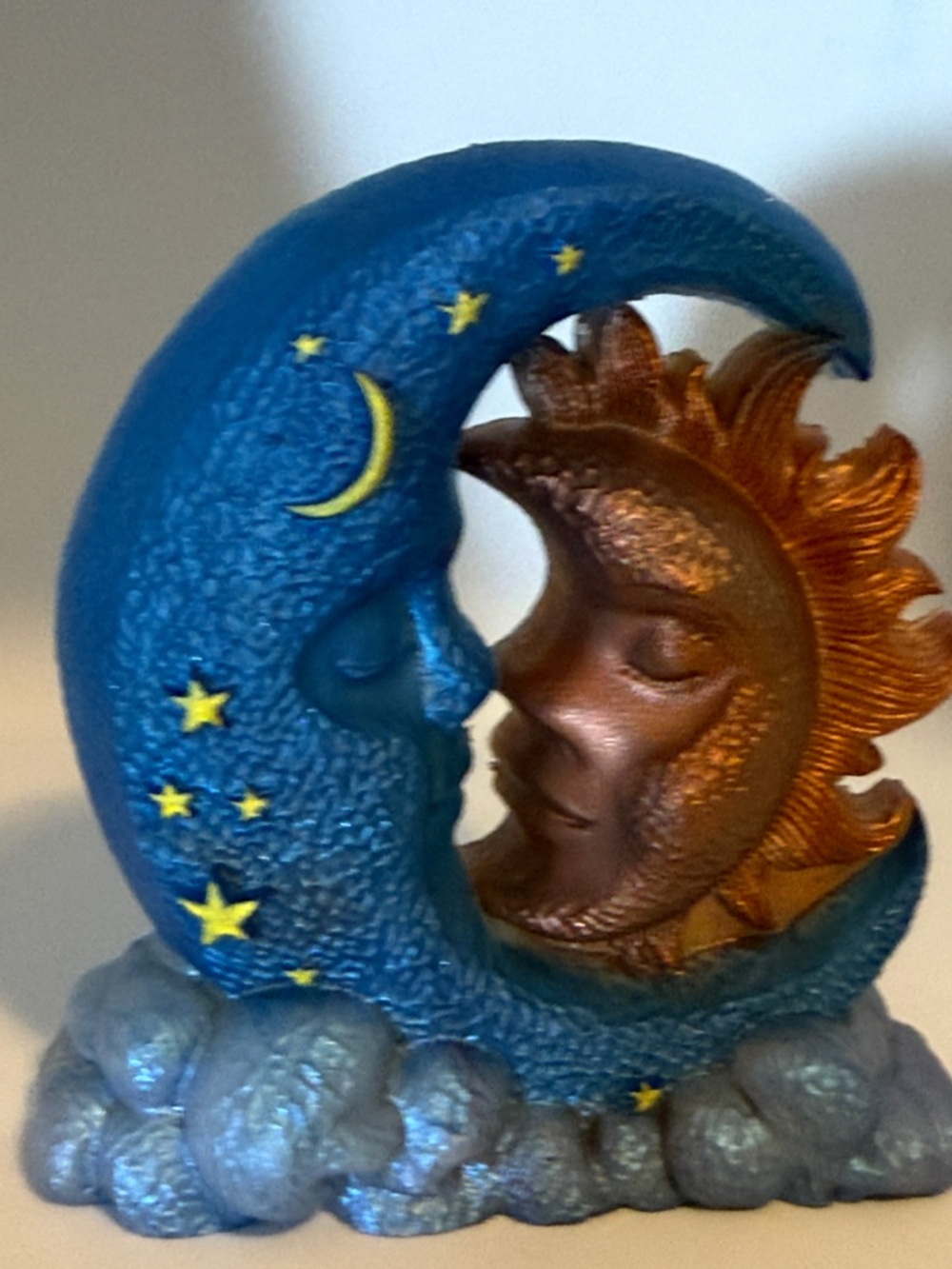 Unique Resin,Blue Moon & Copper Sun Resin Sculpture - Home Art Decor - Picture 4 of 9